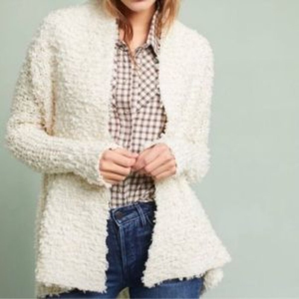 Anthropologie cream open cardigan